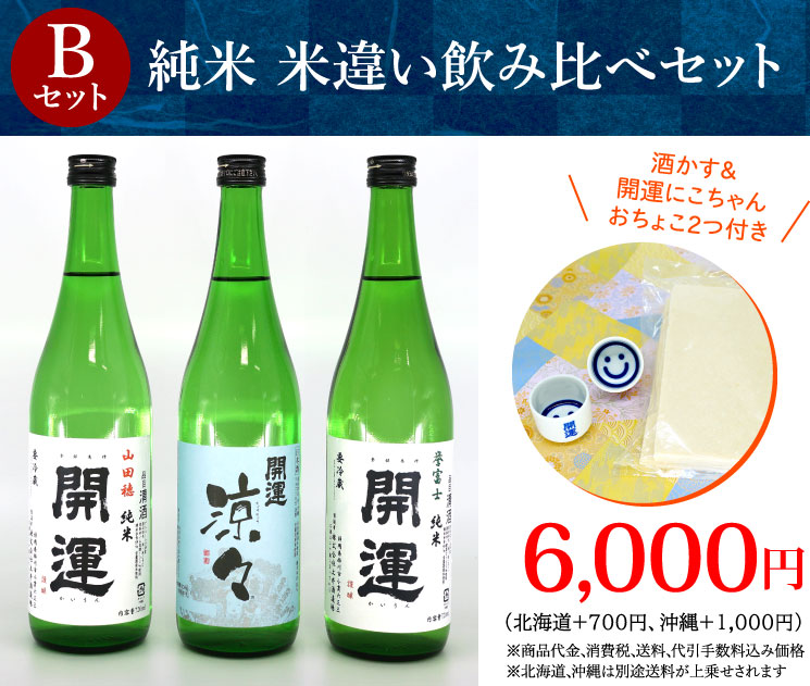 Bセット:純米米違い飲み比べセット